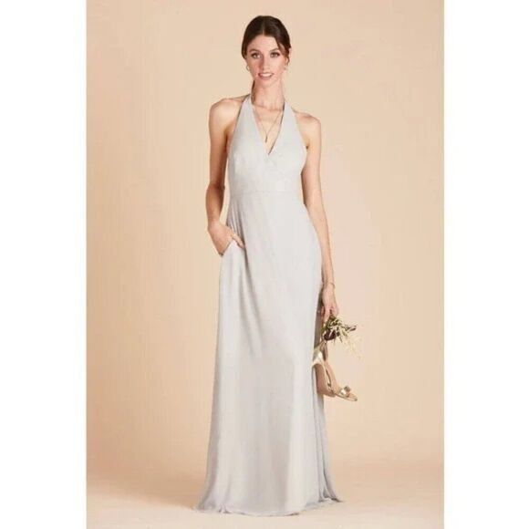 NEW Birdy Grey Moni Convertible Bridesmaid Dress in Dove Grey Chiffon Sz. Medium - Picture 5 of 12